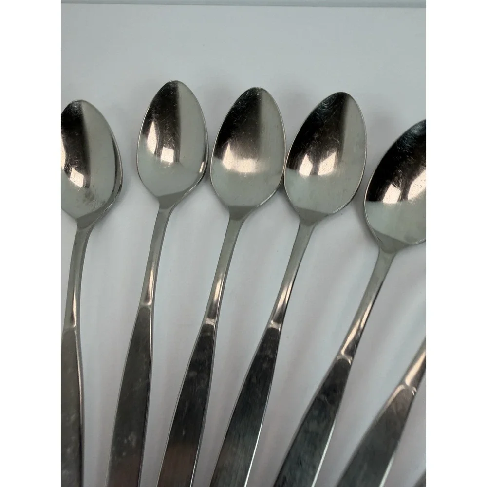 Oneida Community FROSTFIRE Stainless Iced Tea Spoons Lot Of 7
